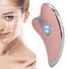 Ny elektrisk vibration Uppvärmning Skönhet Facial Lifting Micro-Aktuellt Skrapinstrument Guasha Tunn Face Massager Scraping Tool