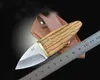 Mini piccolo coltello tascabile a lama fissa EDC D2 lama satinata manico in palissandro coltelli regalo con fodero in pelle