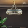 Postmodern Luksusowy K9 Kryształowy Żyrandol Oświetlenie Nordic Salon Wiszące Światła Jadalnia Sypialnia LED Leathe Decor Oprawy