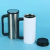 16 oz 450 ml Süblimasyon Çift Duvar Tumbler Yalıtımlı Termos Beyaz Boş Isı Transferi Baskı Vakum Şişesi Tumbler