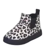 Leopard Children Snow Boots Slip on Toddler Girl Boots Baby Winter Shoes Khaki Beige Boys Boots High Top Little Kid Shoes LJ201202