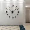 ديكور المنزل الجديد Big 27 47inch Mirror Wall Clock التصميم الحديث 3D DIY كبير الزخرفة الحائط ساعة الساعة هدية فريدة من نوعها 201118279T