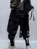 Japanese Streetwear Techwear Cargo Pants For Men Baggy Wide Leg Black Jogger 220217
