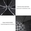 120cm Big 3 Folding Fully Automatic Dark Grid Sun Umbrella Rain Women Luxury Car Outdoor Windproof Umbrellas Stand Men Paraguas 201112