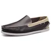 Deri Bezelye erkek Rahat Ayakkabılar Sürüş Yumuşak Taban Deri Üçlü Siyah Beyaz Kahverengi Maun Bordo Tüm Maç Tembel Taupe Şampanya Sneakers Color23-1