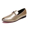 Zapatos de lujo para hombre, mocasines de cuero informales, zapatos para hombre, mocasines planos con punta de Metal para conducir, US6-12