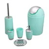 6 en 1 Accessoires de salle de bain Porte-brosse à dents Porte-soupe Poubelles Brosse de toilette Boîte de rangement de shampoing Bouteilles de désinfectant pour les mains Y200407