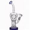 New Glass Bong Fab Egg Water Pipe honeycomb Beaker Bong Recycler dab oil rig bongs hookah shisha with 14mm oil burner pipe and smoking bowl