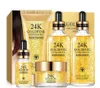 24K Gold Skin Care Set 5 PCS With Box Face Essence Cream Facial Cleanser Kit For Womens