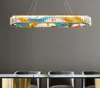 Chinese Style Modern Dining Room Bedroom Study Creative Enamel Chandeliers Oval light fixture