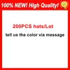 200 stks / partij 100% katoen nieuwe hoge kwaliteit blauw rood zwart paars roze groen geel oranje honkbal hoeden caps fabriek onlie winkel gratis aangepast
