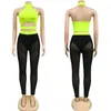 Damen-Trainingsanzüge, sexy zweiteiliges Set, Damen-Kleidungssets, Rave-Festival-Party-Club-Outfits für Neckholder-Crop-Tops und transparente Mesh-Leggings