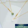 Chaîne de mode légère pendentif en jade clavicule boucle de sécurité collier femmes 039s perle de jade conception de niche vent froid cadeau 1695694