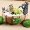كرتون 7 طراز لطيف Totoro زهرة وعاء مزرعة ديكور الراتنج الإبداعي الحرف المزارعين المنزل مكتب حديقة النضرة وعاء Y2007260L