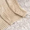 Сплошной полосатый бросок одеяло фланелевой флис супер мягкие одеяла зима теплые пушистые постельное белье проводное покрытие для дивана спальня декор LJ200819