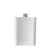 Sublimation Blanks White 8oz Hip Flask Stainless Steel Liquor Flasks For Wedding Party Alcohol Whisky Liquor