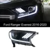 Bil Full LED-bromsbelysning för Ford Ranger Everest Drl strålkastare Turn Signal Fog Bi-Xenon Beam Lamp2016-2021