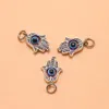 Lega 100pcs oro argento in lega Hamsa Hand Evil Eye Kabbalah Luck Charms Necklace Ciondolo per la produzione di gioielli77714913