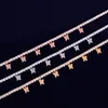 Vlinder ketting 14k goud vergulde ijsje tennisketen choker cz hiphop bling sieraden heren mode kettingen3804716