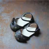 2022 الصيف الطفل أطفال صندل أحذية المطبوعة بو القوس الفتيات الكاحل التفاف prewalker الأزياء الأميرة الجلود عدم الانزلاق الرضع المشي النعال أحذية رياضية لطيف حذاء T38FXU8