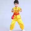 Costume da mascotte tradizionale cinese Bambini Bambini Wushu Suit Kung Fu Tai Chi Uniforme Arti marziali Performance Esercizio Abbigliamento Stage