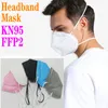 KN95 FFP2 페이스 마스크 헤드밴드 마스크 귀 통증 없음 활성탄 재사용 가능한 호흡 호흡기 밸브 5 레이어 보호 마스크 블랙