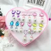 7 pary Kolczyki Dziewczyny Faux Pearl Ear Clip Non Piercing Księżniczka Biżuteria Dangle Storage Box