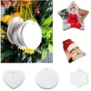 Sublimation Blank Ceramic Pendant Creative Christmas Ornaments Heat Transfer Printing DIY Ceramics Ornament HH9-3669