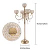 Candelabra 5 Silah Kristal Mumluklar 47.25 inç Boylu Altın Centerpieces Düğün Masa Dekorasyon için Chrismas Etkinlikler Senyu581