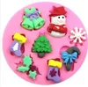 DIY Christmas Mold Epoxy Resin Silicone Bakeware Mould Lovely Snowman Christmas Tree Leaf Sock Bell Baking Molds New Arrival 2 1gw L2