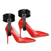 Chaussures à talons hauts Ceinture de verrouillage BDSM Bondage Équipement de retenue Jouets pour adultes Accessoires de pied en cuir PU Kit fétichiste féminin pour couples Y201118