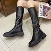 Toe Cool Heel Round Low Pet Lace Up Solid Shoes Casual Leisure Street Punk Women Black Motorcycle Boots