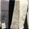 Estilo de moda outono e inverno cachecol imitação de pele de coelho preto e branco 4 cores gola de pelúcia gola de pele quente (Anita)