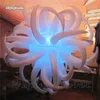 Personalized Hanging Lighting Inflatable Sea Urchin Model Balloon 2m White LED Balloon With Curved Corners For Concert Party Decoration