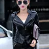 EBAIHUI Women's Faux Leather Black PU Jackets Rivet Korean Slim Short Stand Collar Ladies Coats Warm Commute Locomotive Clothing