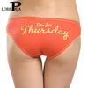 LOBBPAJA Lote 7 Pcs Mulher Roupa Interior Algodão Semanas Carta Impresso Sexy Senhoras Calcinhas Briefs Intimates Lingerie Calcinhas Mulheres 201112