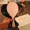 Hand held Makeup Mirror Romantic vintage Lace Hold Mirrors Oval Round Cosmetic Tool Dresser Gift 21 L22701833