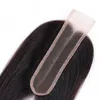 Brasilianer Virgin Haarspitzenverschluss 2x6 Straight Human Hair Verschluss mittlerer Teil 10-22 Zoll natürliche Farbe