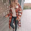 Women Long Sleeve Coats Plaid Jacket Autumn Winter Oversized Coat 2020 Fashion Loose Outwear Vintage Top Streetwear ropa mujer #13