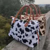 Leopard Kuh Druck Handtasche Große Kapazität Wochenende Reise Taschen Frauen Sport Yoga Totes Lagerung Mutterschaft Bag DDA827