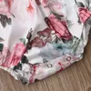 lioraitiin 0-24M pasgeboren baby baby meisje mode zomer romper off shoulder floral gedrukt jumpsuit hoofdband 2pcs set G1221