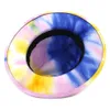 2021 Tie Dye Wollfilz Jazz Fedora Hüte für Frauen Dame Männer Party Hut Breite Krempe Panama Kirche Sombrero Kappe braun Gürtel Docor8657577