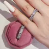 Choucong Marke Eheringe Luxusschmuck 925 Sterling Silber T Princess Cut Multi Color 5A Kubikzircon CZ Diamant Party Edelsteine Ewigkeit Damen Ring Geschenk