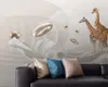 Papel tapiz 3d para dormitorio, moda moderna, cinta 3D, jirafa, Fondo abstracto, Mural de pared, decoración del hogar, papel tapiz 3d