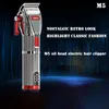 Bubble Bag M5 Hair Clipper Cordless Powerful cut Trimmer Top Quality Barber Cutting Machine Metal Body 220216