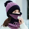 Beanie/Skull Caps Winter Hats For Women With Breathing 2in1 Knitted Drop Lined Add Warm Hat Girl Pompoms Protective Fu F4Q51