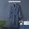 Kimono Robe Mężczyźni 100% Bawełna Housecoat Marka Piżama Jakość Z Długim Rękawem Spada Kąpiel Robe Luksusowe Szlagrobowe Mężczyźni Cotton Classy White 201109