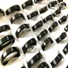 100pcs Comfort Fit Gold Silver Black 6 mm Largeur Band en acier inoxydable Anneau de mariage Man Women Jewelry2165369