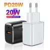 Szybkie szybkie ładowanie 20W PD Portable Ładowarka ścienna Adapter dla iPhone Samsung Galaxy Telefon komórkowy Tablet PC