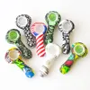 3.0inches Portable Colored Silicone Pipe Printing Smoking Pipe Aliens Skull Smoking hand pipe oil rig